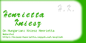 henrietta kniesz business card